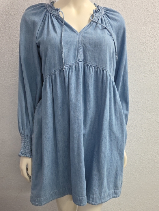 Old Navy Dresses & Skirts - Old Navy Blue Cotton Chambray Denim Empire Mini Dress Large